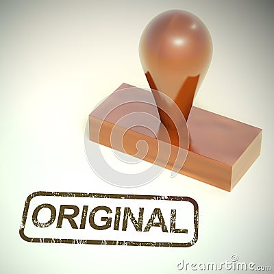 Original stamp means authentic genuine and real - 3d illustration Cartoon Illustration