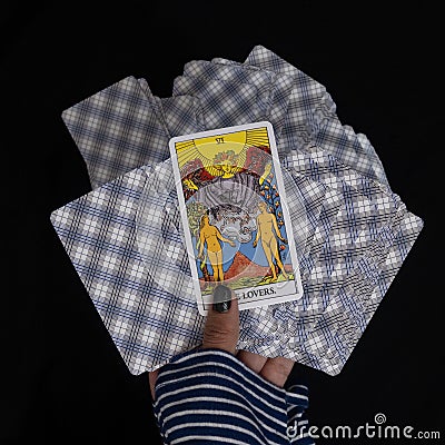 Original Tarot River, photos of the major arcana and objects Editorial Stock Photo