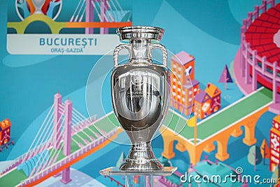 The original UEFA Euro 2020 tournament trophy Editorial Stock Photo