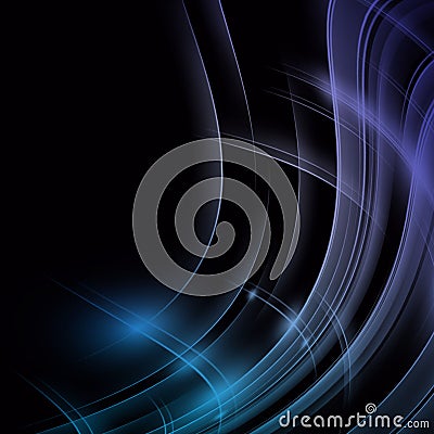 Bright blue background. Gradient. Light waves. Cartoon Illustration