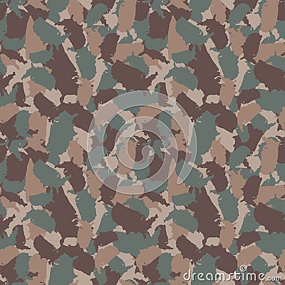 Original USA shape camo seamless pattern. Colorful America urban camouflage. Vector fabric textile print design Vector Illustration