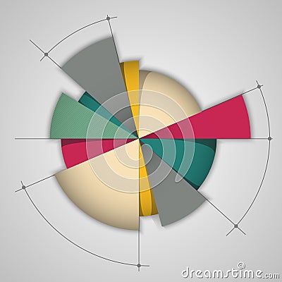 Original vector color pie chart Vector Illustration