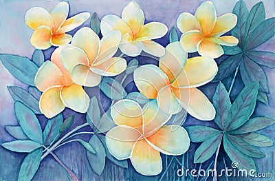 Original Watercolor - Flowers Stock Photo