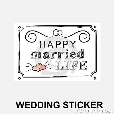 Original wedding stickers Vector Illustration