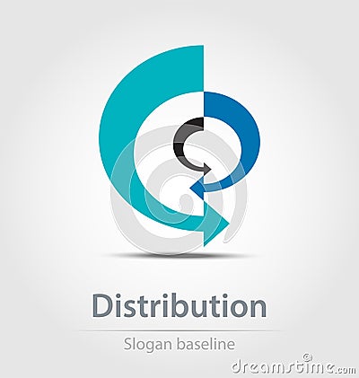 Originally created distribution vector business icon Vector Illustration