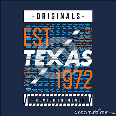 Originals product texas text graphic t shirt typography vector illustration Vector Illustration