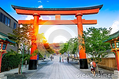 Orii gates in Fushimi Inari Taisha Shrine, Kyoto, Japan Editorial Stock Photo