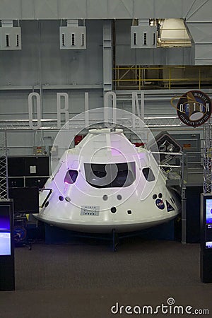 ORION Command Module Capsule at the NASA Space Vehicle Mockup Facility in Texas Editorial Stock Photo