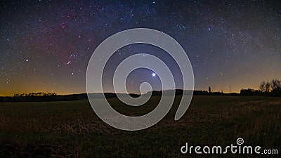 Orion, Venus, and Zodiacal Light Stock Photo