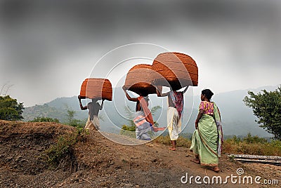 Orissa's tribal people at weekly market Editorial Stock Photo