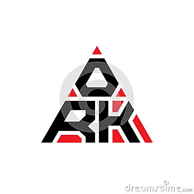 ORK triangle letter logo design with triangle shape. ORK triangle logo design monogram. ORK triangle vector logo template with red Vector Illustration