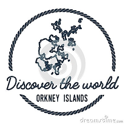 Orkney Islands Map Outline. Vintage Discover the. Vector Illustration