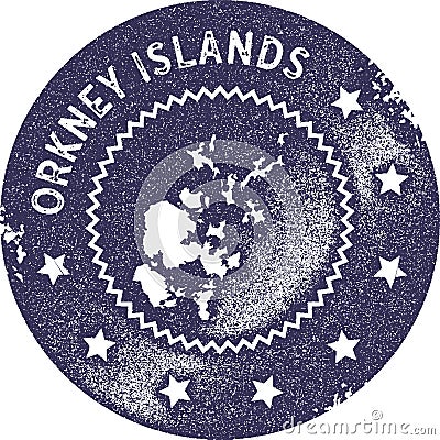 Orkney Islands map vintage stamp. Vector Illustration