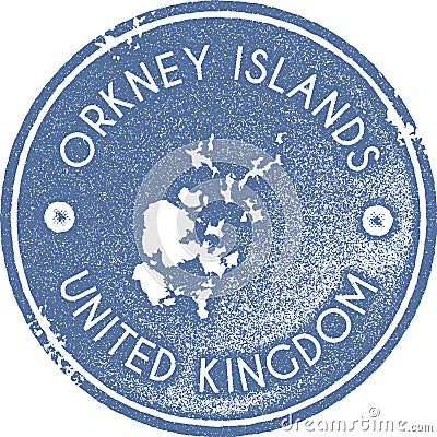 Orkney Islands map vintage stamp. Vector Illustration