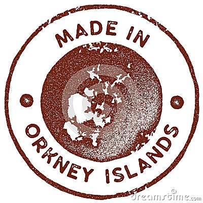 Orkney Islands map vintage stamp. Vector Illustration