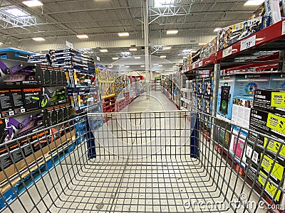 The Christmas gift aisle of a Sams Club Wholesale retail store Editorial Stock Photo