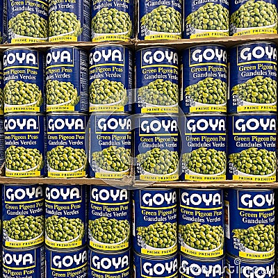 The Goya canned Green Pigeon Peas display at a Walmart Grocery Store in Orlando, Florida Editorial Stock Photo