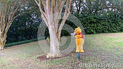 Winnie the Pooh in the woods at EPCOT in Disney World Orlando, Florida Editorial Stock Photo