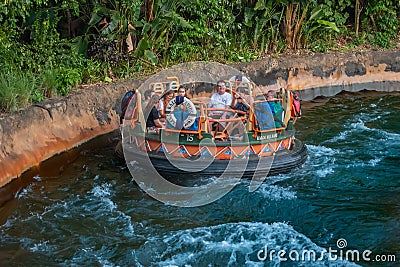 People having fun Kali River Rapids attraction at Animal Kingdom in Walt Disney World area 6 Editorial Stock Photo