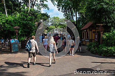 People entering Africa area at Animal Kingdom 4 Editorial Stock Photo