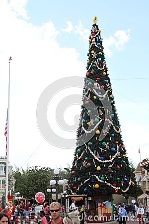 ORLANDO, FLORIDA - DECEMBER 15: Crowds at Mickey's Very Merry Christmas Party, Orlando Florida. Editorial Stock Photo