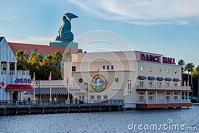 Partial view of Dolphin Hotel and Dance Hall at Lake Buena Vista area 17 Editorial Stock Photo