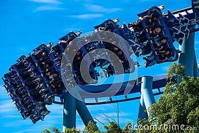 People having fun Manta Ray rollercoaster at Seaworld 164. Editorial Stock Photo