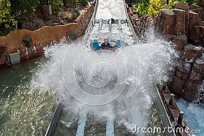 People enjoying Infinity Falls water attraction at Seaworld 34 Editorial Stock Photo