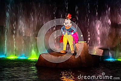 Mickey Mouse in Fantasmic Show at Hollywood Studios 154 Editorial Stock Photo