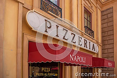 Top view of Pizzeria Napoli in Italy Pavillion at Epcot 104 Editorial Stock Photo