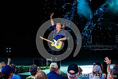 Graham Russell from air supply, singing beautiful melody at Epcot in Walt Disney World 2 Editorial Stock Photo