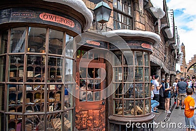 Owl Post in The Wizarding World of Harry Potter Hogsmeade at Universals Islands of Adventure 4 Editorial Stock Photo