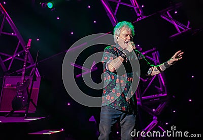 Russell Hitchcock from air supply, singing beautiful melody at Epcot in Walt Disney World 25 Editorial Stock Photo