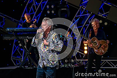 Russell Hitchcock from air supply, singing beautiful melody at Epcot in Walt Disney World 2 Editorial Stock Photo