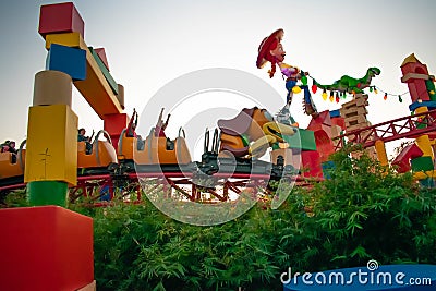 Slinky Dog Dash rollercoaster in Toystory land at Hollywood Studios in Walt Disney World 3 Editorial Stock Photo