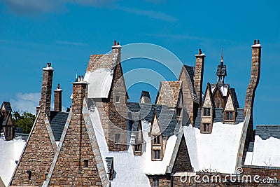 Top view of Hogsmeade Village in The Wizarding World of Harry Potter at Universals Islands of Adventure Editorial Stock Photo