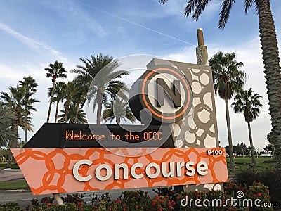 Orlando Florida Nov 25th - Car Entrance to the Orange County Convention Center Editorial Stock Photo