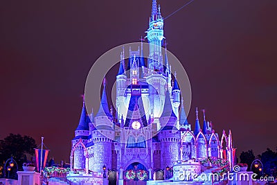 Colorful Cinderella Castle at Magic Kingdom 201 Editorial Stock Photo