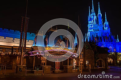Princess Fairytale Hall and Cinderella Castle at Magic Kingdom 214. Editorial Stock Photo