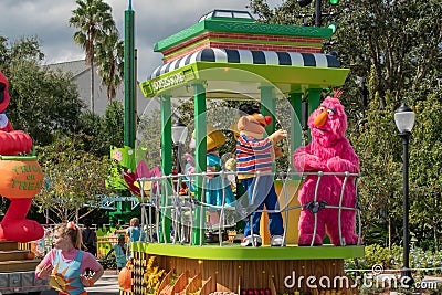 Ernie and Telly Monster in Sesame Street Party Parade at Seaworld 3. Editorial Stock Photo