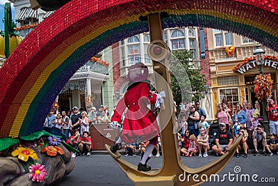 Captain Hook in Disney Festival of Fantasy Parade at Magic Kigndom 1 Editorial Stock Photo