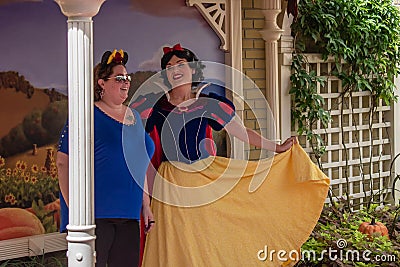 Snow White and nice woman at Magic Kigndom 1. Editorial Stock Photo