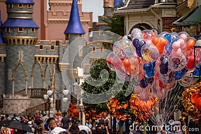Top view of colorful Disney`s balloons in Magic KIngdom 58 Editorial Stock Photo
