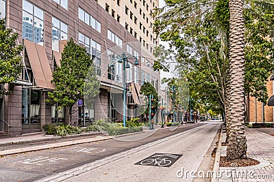 ORLANDO, FLORIDA, USA - DECEMBER, 2018: Streets of Downtown Orlando Editorial Stock Photo