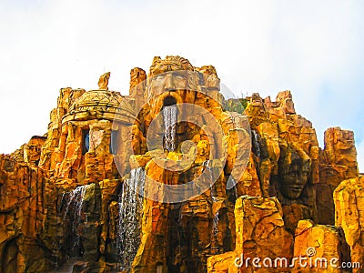 Orlando, USA - January 02, 2014: The themed attractions at Universal Studios Islands of Adventure theme park Editorial Stock Photo