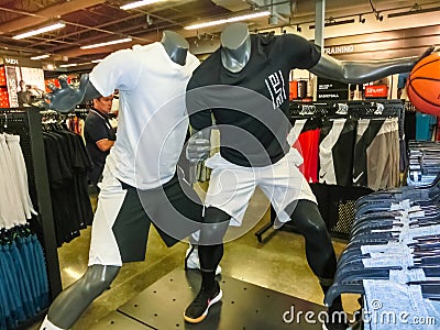 Orlando, USA - May 10, 2018: NIKE shop at shopping mall Orlando premium outlet at Orlando, USA Editorial Stock Photo