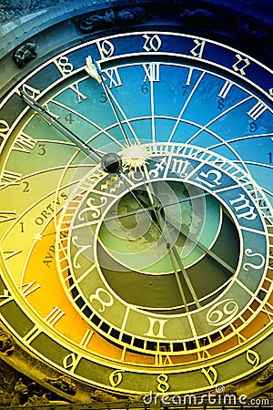 Orloj astronomical clock in Prague in Czech Republic Stock Photo