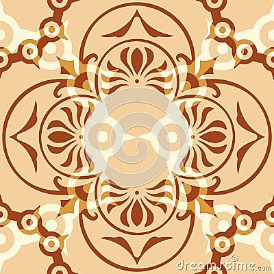 Ornament Abstract Pattern Seamless With Coffe Color Vector Illustration