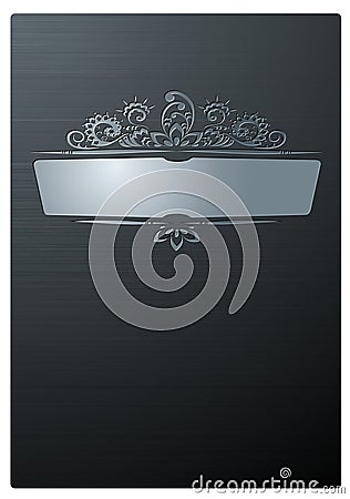 Ornament on Brushed Steel Plate Vector Illustration