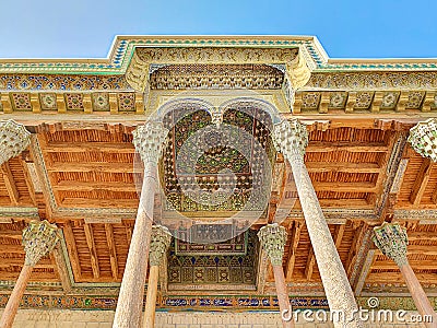 Ornament on ceiling and walls of Bolo - House Complex Editorial Stock Photo